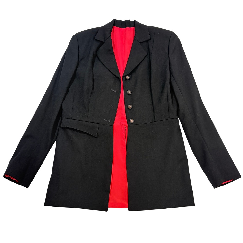 VTG Equestrian Riding Jacket Blazer Red Lining Horse Buttons Town & Country Prep